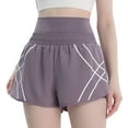 thumbnail image 2 of Women's 2 in 1 Athletic Workout Shorts with Pockets Elastic Waistband High Waisted Gym Yoga Running Shorts with Liner, 2 of 7