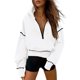 thumbnail image 1 of Sudadera PRETTYGARDEN 2025 Otoño Cropped Half Zip Hoodie M Blanca, 1 of 8