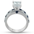 thumbnail image 3 of Pompeii 2 3/4ct Princess Cut & Sapphire Diamond Engagement Ring White Gold Lab Grown, 3 of 3