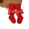 thumbnail image 5 of Bas pour Bébés Filles Noël Grands Rouges Enfants Filles Collants Taille Haute Collants Anti-Brillance C S, 5 of 5