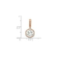 thumbnail image 3 of 10k Rose Gold Halo Pendant Necklace with Round Center CZ Stone and White Accents, Elegant Statement Jewelry for Women, Classic Formal Fashion Accessory, 3 of 5