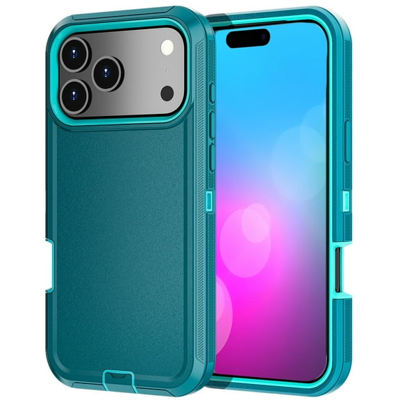 AICase Heavy Duty Case For iPhone 17 Pro Max 6.9 inch Tough Shockproof Full Body 3-Layer Bumper Protective Cover,Lake Blue