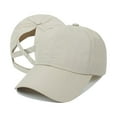 thumbnail image 1 of LLC Khaki Women's Adjustable High Messy Bun Ponytail Baseball Cap, 1 of 5