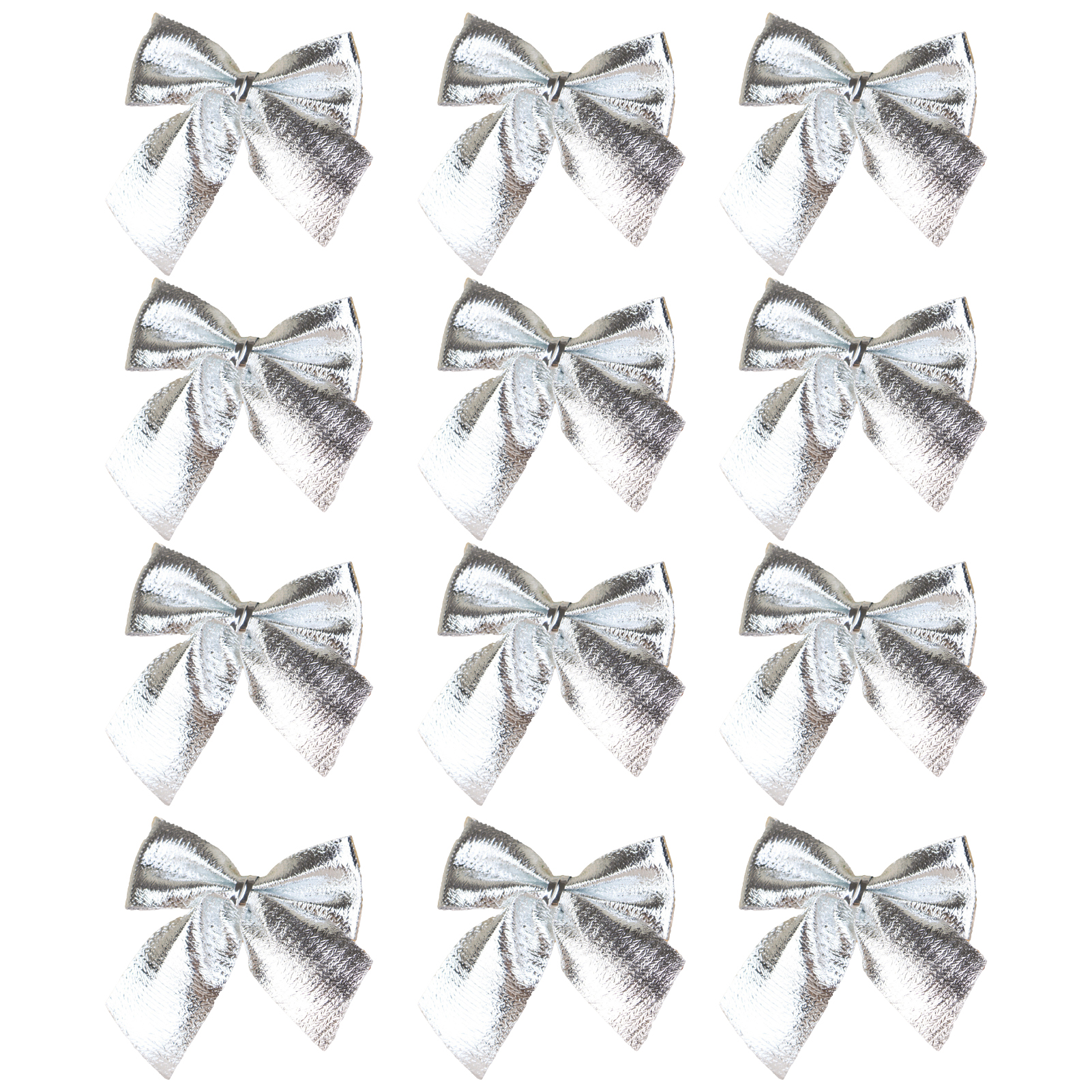 Manunclaims 12Pcs/Pack Christmas Bows Ornaments Golden Silver Red Bow