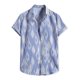 thumbnail image 1 of Camisas de playa de verano para hombres Cierre de botones Camisa casual con patrón estampado de ajuste clásico Azul L Unique Bargains Camisa, 1 of 6