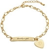 Personalized Women's Gold-Tone "Daddy's girl" Engraveable Heart ID Bracelet