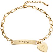 Personalized Women's Gold-Tone "Daddy's girl" Engraveable Heart ID Bracelet