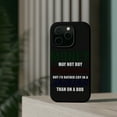 thumbnail image 4 of DistinctInk MagSafe Tough Case for Apple iPhone 14 Pro Max (6.7" Screen) - Money Can't Buy Happiness, Rather Cry in Jaguar - Lightweight Grip, 4 of 6