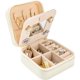 thumbnail image 1 of Small Jewelry Organizer Box for Girls Women with Mirror(White, 1 of 4
