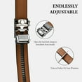 thumbnail image 3 of Men's Belt Genuine Leather Ratchet Belts for Men Automatic Buckle Automatic Buckle Gift Box Collection Silver and Golden, 3 of 6