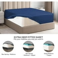 thumbnail image 5 of CGK Linens Extra Deep Pocket Single Fitted Sheet Only - Queen Size Wrinkle-Resistant & Comfy Bottom Sheet, Fits 18"-24" Mattresses, Navy Blue, 5 of 7