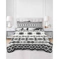 thumbnail image 2 of Twin XL Quilt Bedding Set, Black White Boho Reversible Summer Quilt 3 Pieces, Vintage Abstract Art Ethnic Tribe Lightweight Bedspreads Coverlets with 2 Pillow Shams for All Seasons, 2 of 5