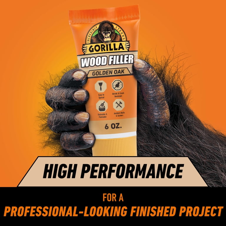 Gorilla All Purpose Wood Filler, Golden Oak, 6 oz photo 2