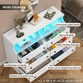 thumbnail image 4 of 6 Drawer Dresser with LED Lights and Charging Station,Modern Chest of Drawers Storage Cabinet for Bedroom Living Room,White, 4 of 9
