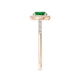 thumbnail image 3 of ANGARA Lab Grown Round Emerald Halo Ring with Diamond Accents for Women in 14K Rose Gold (Size-6mm) | May Birthstone, Birthday, Anniversary, Jewelry Gift for Women | Lab-Grown Emerald Ring, 3 of 6
