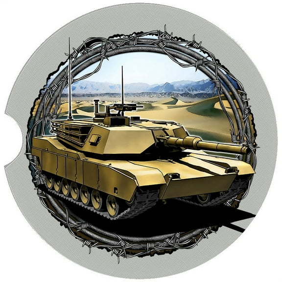 Tank Car Coaster, Absorbent Stoneware Car Cup Holder Coaster, Set of 2