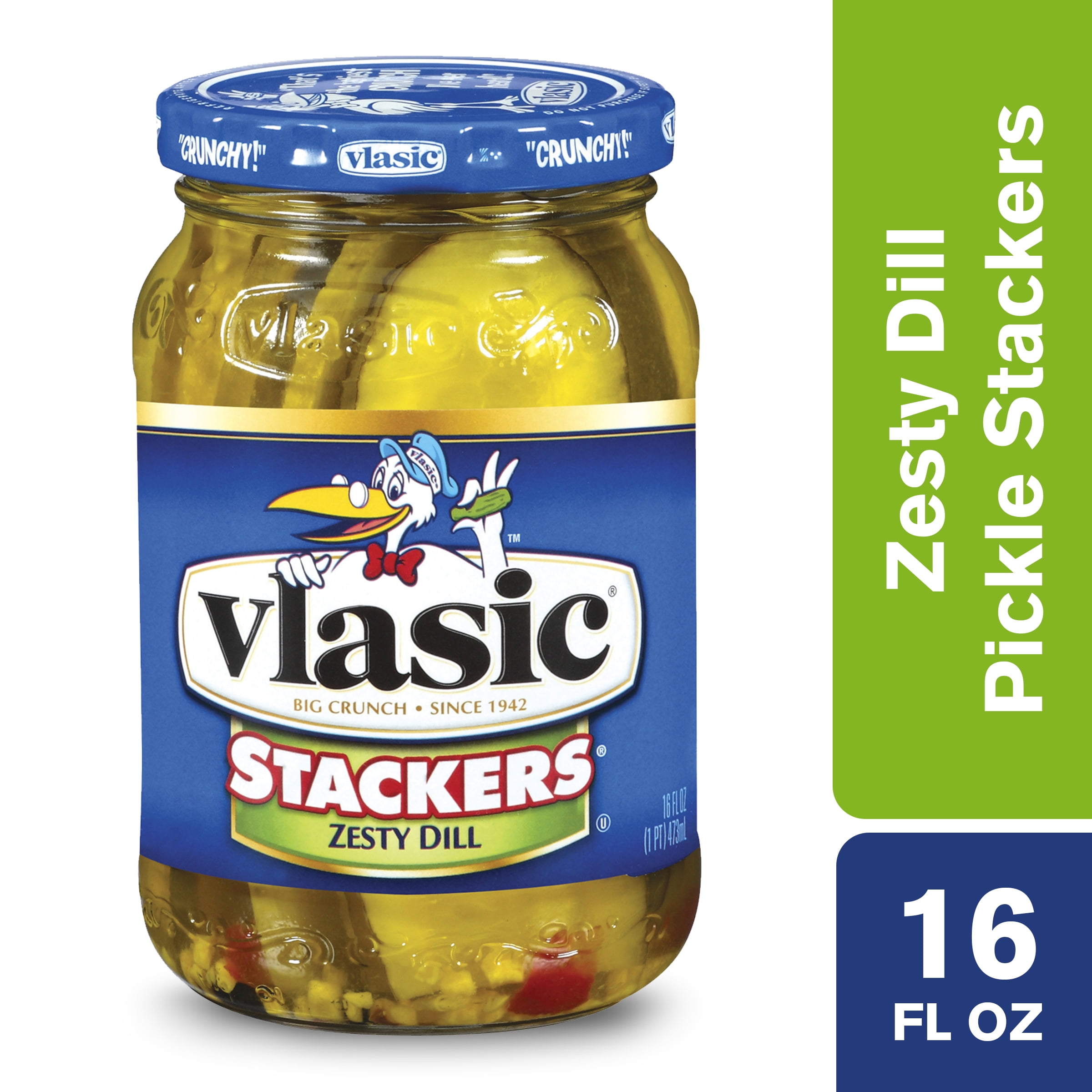 Vlasic Stackers Zesty Dill Pickles, Keto Friendly, 16 FL OZ Walmart
