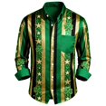 thumbnail image 3 of BdTemWBs Men's Long-Sleeve Lightweight Shirt Button Down Soft Casual Outdoor St Patrick Shirt - Green,XL, 3 of 3