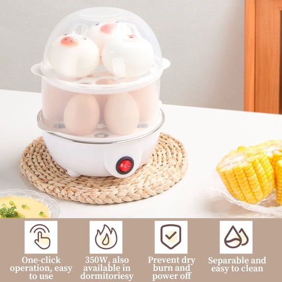 Electric Egg Cooker, Rapid Boiler with Auto Shut-Off, 14 Egg Capacity Hard-Boiled Maker, White (Not for Microwave)