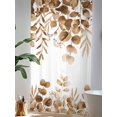 thumbnail image 4 of Sheer Curtains 108 Inches Long, Brown Eucalyptus Leaves Semi Sheer Curtains Light Filtering Window Treatment, Spring Summer Botanical Privacy Voile Drapes for Living Room Bedroom 52x108 Inch, 4 of 7