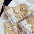 thumbnail image 4 of 3pc/set 13cm Teddy Bear Plush Doll Animal Bear Stuffed Toy Keychain Cute Cartoon Rabbit Plush Key Ring Bag Pendant Children Gift, 4 of 5
