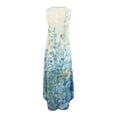 thumbnail image 5 of SMihono Robe Maxi Bohème d'Été pour Femmes Grande Taille Robe Longue Imprimée Sans Manches Col Rond Robe de Plage Robe d'Été, 5 of 5