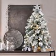 thumbnail image 6 of SDJPOI 22in Pre-Lit Artificial Mini Christmas Tree, Snowy Flocked Small Tabletop Christmas Tree with LED Light, Exquisite Xmas Pine Tree for Home Desk Indoor Decor, 6 of 8