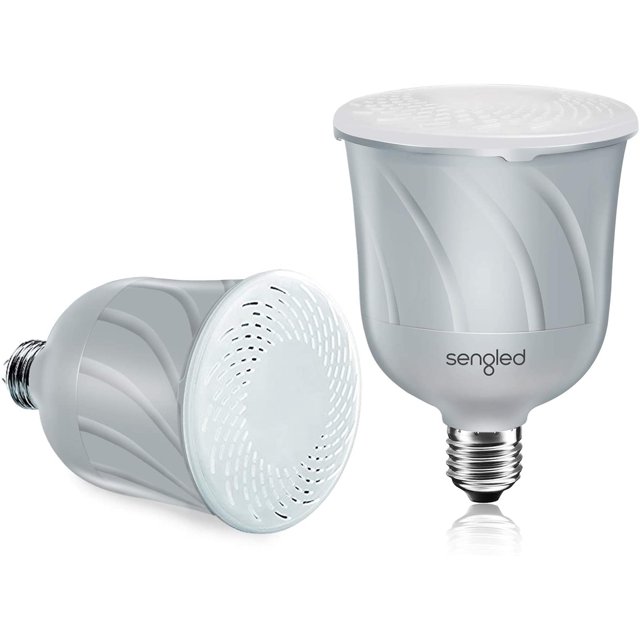 Bombillo LED regulable Sengled Pulse con parlante inalámbrico Bluetooth JBL, Maestro + Satélite, Pewter