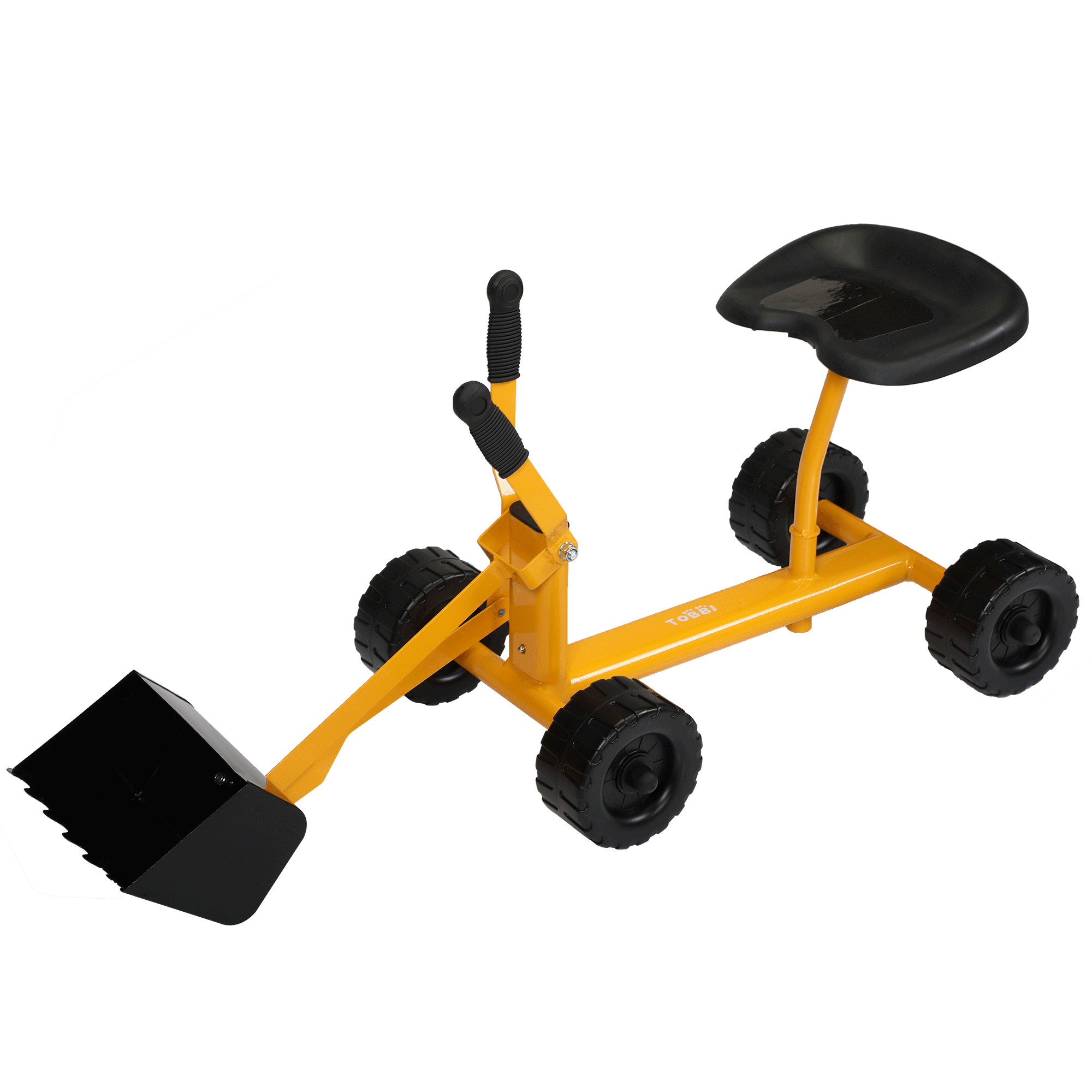 Kepooman Kids Ride on Excavator with 4 Wheels, Child' s Sandbox Excavator Toy for Sand, Dirt and