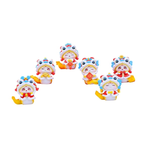 WLPZXP 6Pcs Miniature Snake Figurines Chinese New Year Souvenir Gift Collectibles Resin Yellow