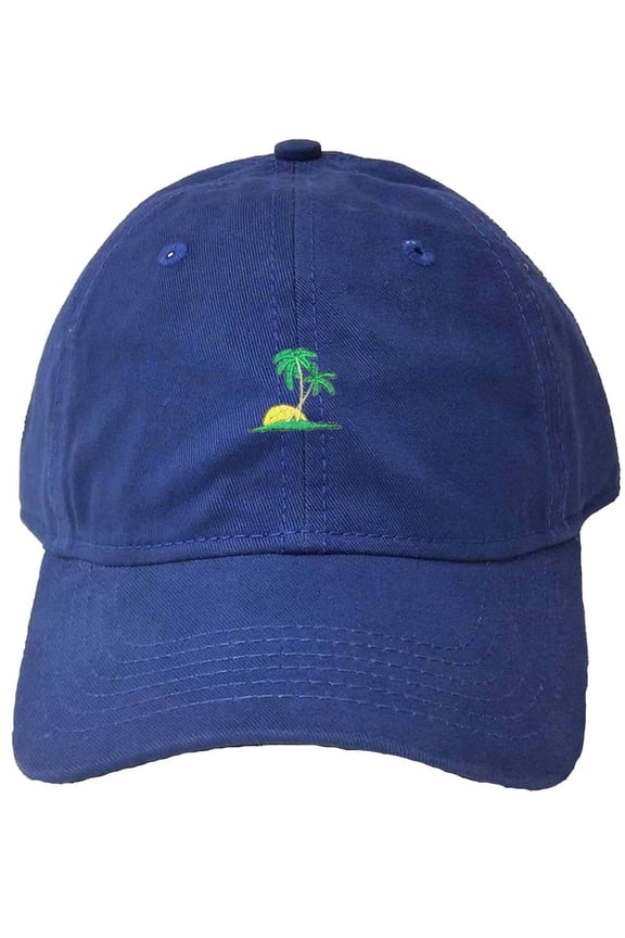 Adult Palm Tree Embroidered Deluxe Dad Hat
