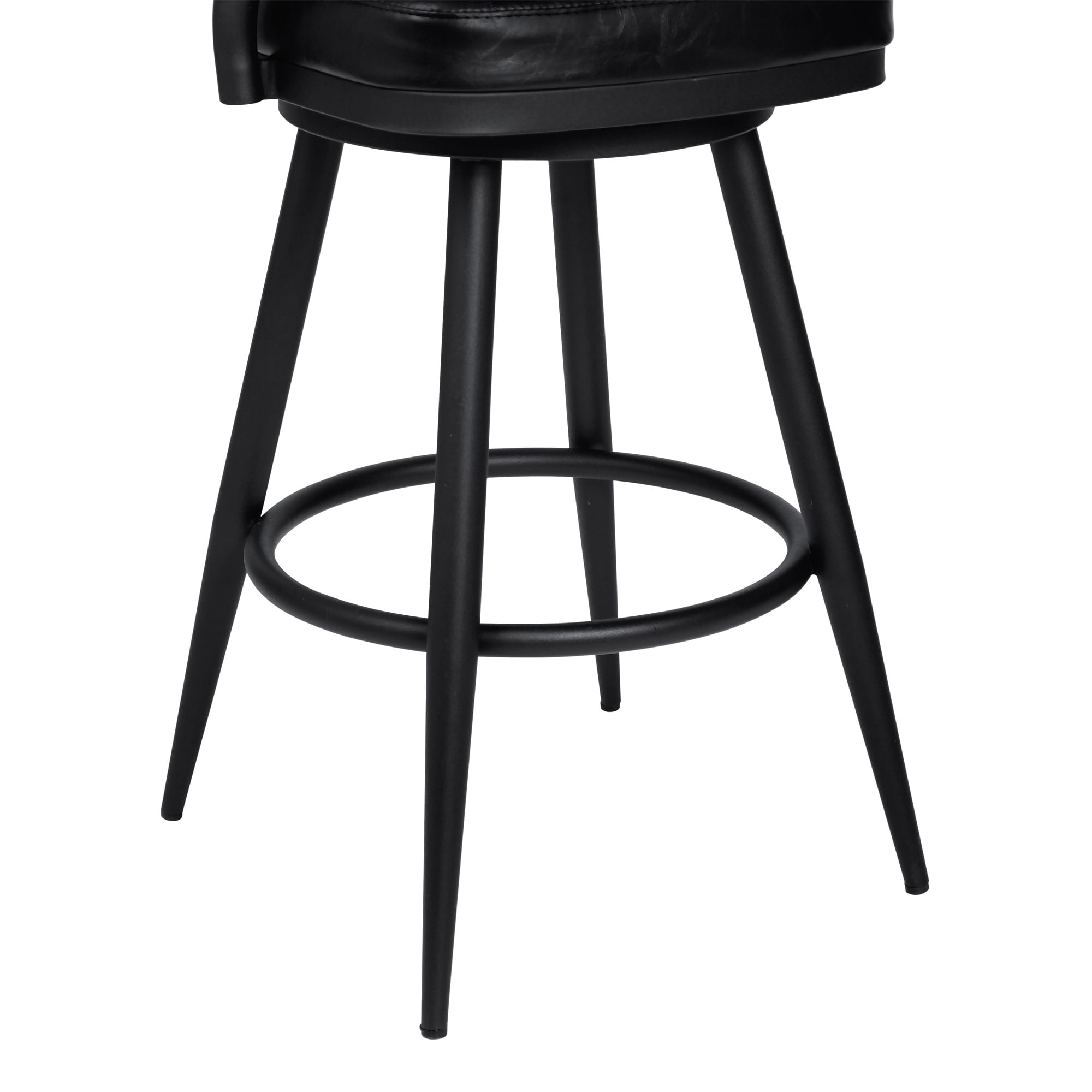 Armen Living Justin 26" Modern Metal Swivel Counter Stool in Black
