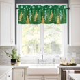 thumbnail image 2 of Green Christmas Tree Kitchen Valances for Windows 54x18 Inch Kitchen Curtains Valances Rod Pocket Golden Xmas Tree Snowflake Winter Bathroom Window Valances for Window Treatment Decor, 2 of 6