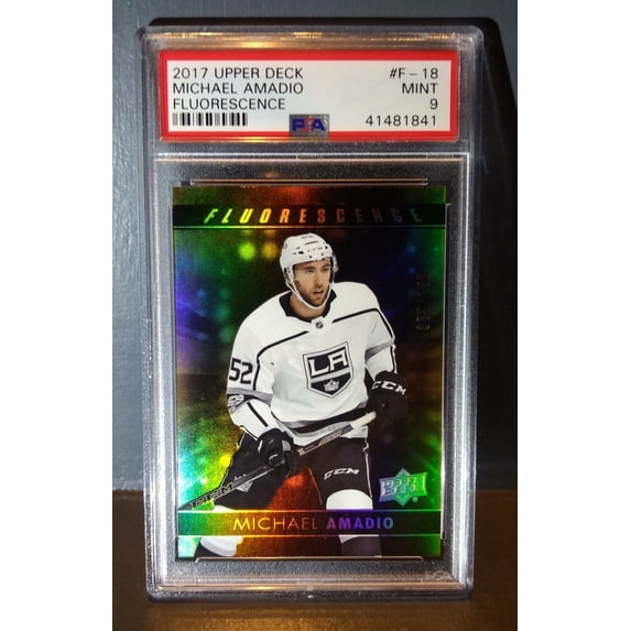 Michael Amadio 2017 Upper Deck Fluorescence #F-18 Hockey Card PSA 9 MINT