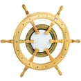 thumbnail image 3 of Nagina International Premium Heavy Nautical Ship Wheel with Antique Brass Mirror - Home Decor (30 Inches), 3 of 4