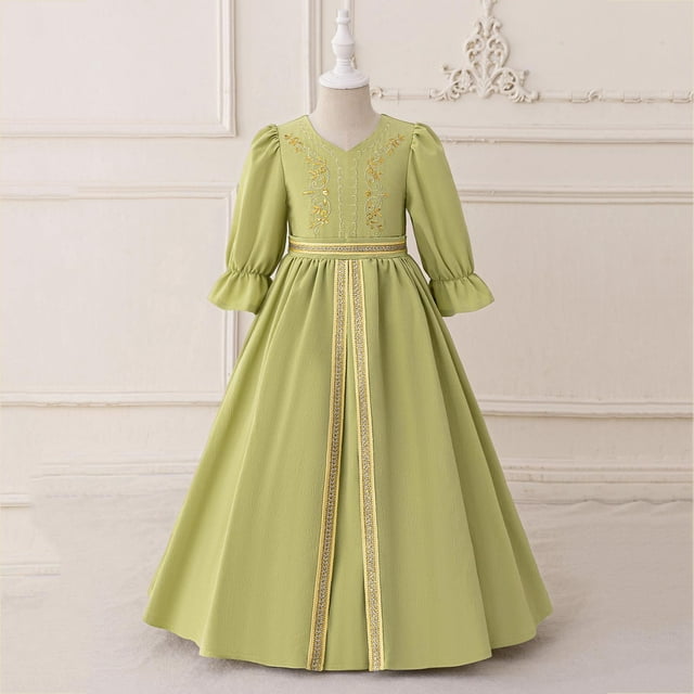 Cowsor Robe de Prière à Manches Longues pour Filles Musulmanes Abaya Moyen-Orient Musulman Robe de Dubaï 2025 Ramadan Aïd Aïd Caftan