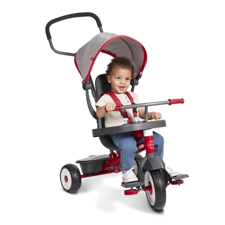 RADIO FLYER 4-IN-1 ACTIVITY STROLL ‘N TRIKE WITH INTERACTIVE TRAY, KIDS 1 TO 5 YEARS
