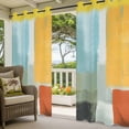 thumbnail image 2 of Outdoor Curtains for Patio Waterproof Abstract Artwork Orange Yellow Indoor/Outdoor Curtain Tiebacks Modern Art Privacy Curtain Sun Block Grommet Drapes for Pergolas Gazebo Porch 2 Panel 54x108 Inch, 2 of 9
