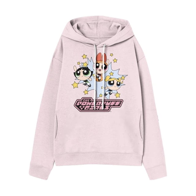 Sudadera Chicas Superpoderosas Para Mujer, Con Capucha, Color Rosa, Talla EG