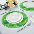 thumbnail image 4 of 15.4" Round Placemat Set of 1 Polyester Fabric Place Mats Non-Slip Dining Kitchen Table Mats for Kitchen Party Decor Green Ink Splatter Pattern, 4 of 5