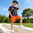 thumbnail image 5 of Dailycode Small Short Sleeve Button Down Shirts Purple Hearts and Bats Casual Shirt 3-10 Years, 5 of 9