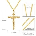 thumbnail image 6 of EOEMY Women Men Stainless Steel Jesus Cross Crucifix Pendant Chain Necklace Jewelry.-Gold, 6 of 8