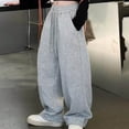 thumbnail image 3 of LIaqionyy Sweatpants for Girls Wide Leg Baggy Casual Drawstring Elastic Waist Casual Joggers Pants with Pockets, 3 of 6