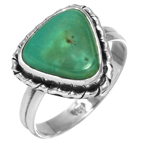 Solid 925 Sterling Silver Ring Turquoise Gemstone Unique Jewelry