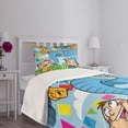 thumbnail image 5 of Ambesonne Cartoon Quilted Bedspread Set 2 Pcs, Mischievous Boy, Twin Size, Multicolor, 5 of 6