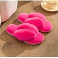 thumbnail image 5 of Onmygogo Fuzzy Indoor Flip-flop Slippers for Women Open Toe with Memory Foam, Soft Faux Fur Nonslip House Slippers(Rose,S), 5 of 8