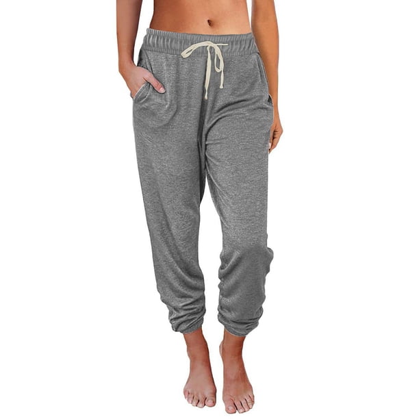 Pantalones cargo de cintura alta para mujer - Corte holgado, poliéster/spandex, S-XXL, leggings de 9 puntos, primavera/verano informal