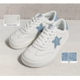 thumbnail image 6 of LUCKY STEP Womens Fashion Star Sneakers Wide Toe Lace Up Casual Shoes,White&Denim Blue, 6 of 11