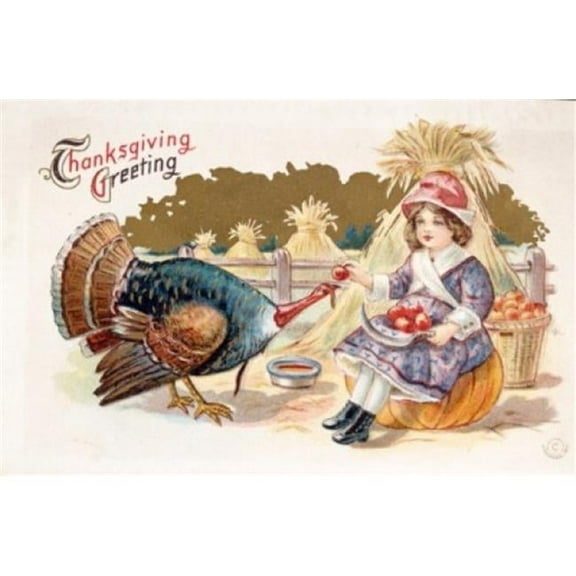 Thanksgiving Greeting Nostalgia Cards Poster Print 18 x 24 in.