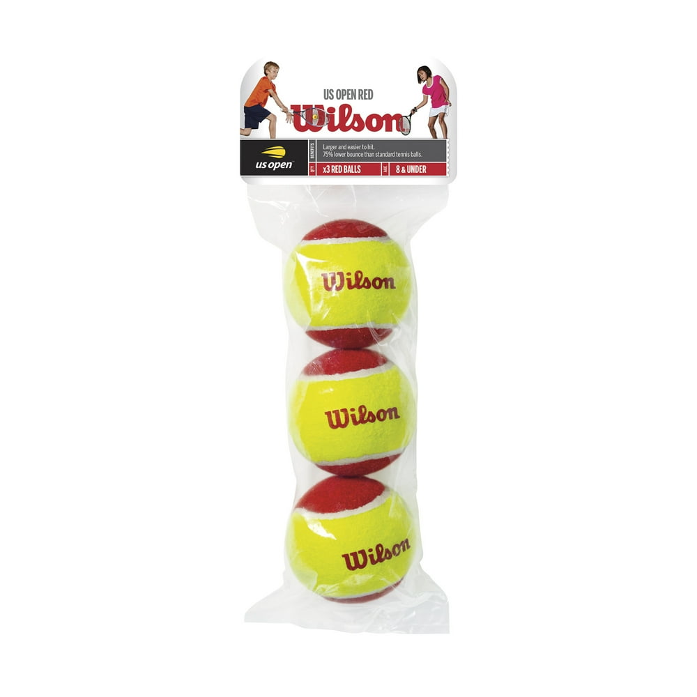 Wilson US Open Starter Kids Tennis Balls, 3Ball Pack, (Age 8 & Under